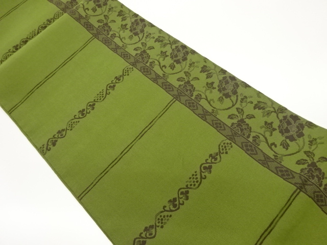 JAPANESE FUKURO OBI / WOVEN FLOWER ARABESQUE